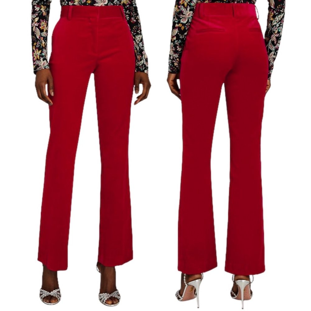 Frame Mini Boot Velour Velvet Trouser in Garnet Red Pants Bottoms Women’s Size 6